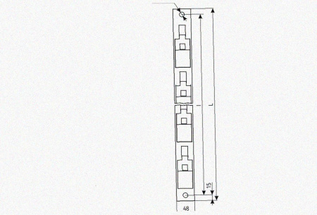 Стойка кронштейна рожкового прямолинейного К1350.001-13 УТ1,5 горячее цинкование, 15 рожков, L1940, S3,0