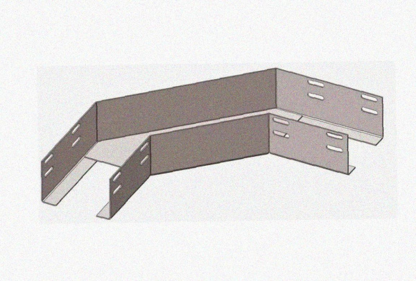 Лоток угловой перфорированный КГ 400х100-135 УХЛ1 поворот на 135, горячее цинкование S1,5