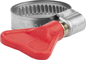 Хомуты Бабочка, нерж. сталь, накатная лента 9 мм, 16-25 мм, 2 шт, Профессионал ЗУБР