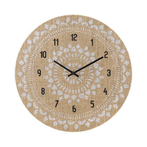 WD220607 Часы настенные, круглые, декор холст, МДФ, Ø38см, бесшумный механизм с плавным ходом, источник питания 1 батарейка АА (в комплект APEYRON