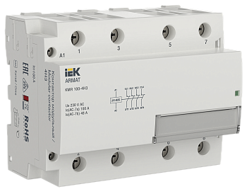 Контактор модульный KMR 100А 24В AC/DC 4НЗ ARMAT IEK