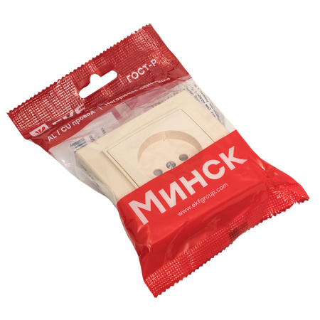 Минск Розетка 1-мест, СП б/з 10 А с защ, штор, бежевый EKF Минск Розетка 1-мест, СП б/з 10 А с защ, штор, бежевый EKF
