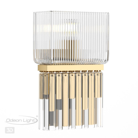 Бра E14 1*40W GATSBY золотой/прозрачный/стекло ODEON LIGHT