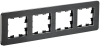 BRITE Рамка 4-мест. РУ-4-1-Бр металл черн. RE AL IEK