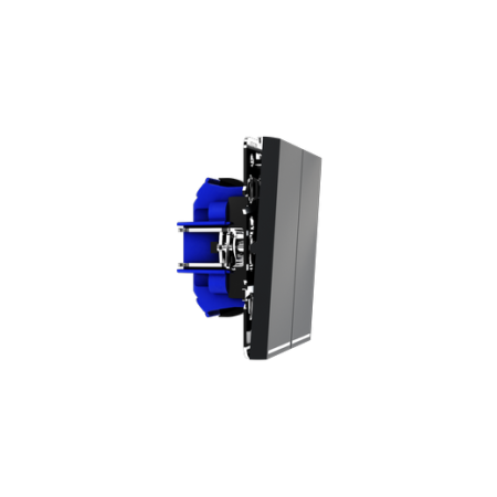 Проходной переключатель встраиваемый Voltum S70 двухклавишный с подсветкой 10А, (графит)