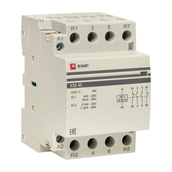 Контактор модульный КМ 40А 2NО+2NC (3 мод) PROxima EKF