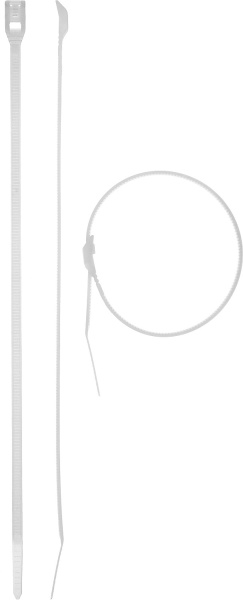 Кабельные стяжки белые КОБРА, с плоским замком, 4.6 х 205 мм, 25 шт, нейлоновые, Профессионал ЗУБР