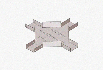 Лоток крестообразный замковый глухой КМЗГ 100х50 УТ1,5, горячее цинкование S1,5