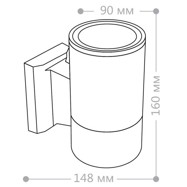 Светильник садово-парковый Feron DH0701, на стену вверх, E27 230V, черный