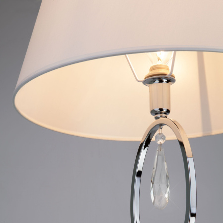 Торшер с белым абажуром 1*E14 60Вт хром IP20 Madera (01056/1 хром) Eurosvet