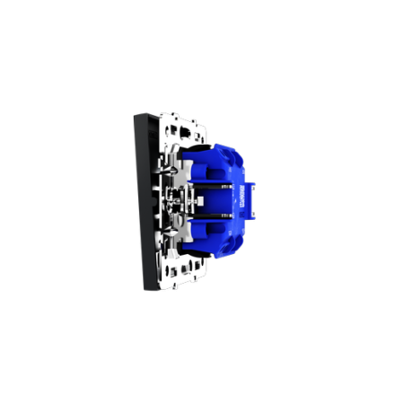 Выключатель встраиваемый Voltum S70 двухклавишный с подсветкой 10А, (графит)