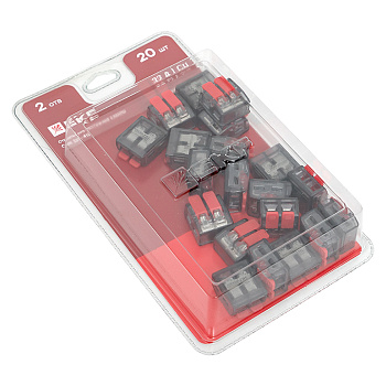 Клемма СМК 221-412 с рычагом 2 отверстия 0,2-4,0 мм2 блистер PROxima EKF