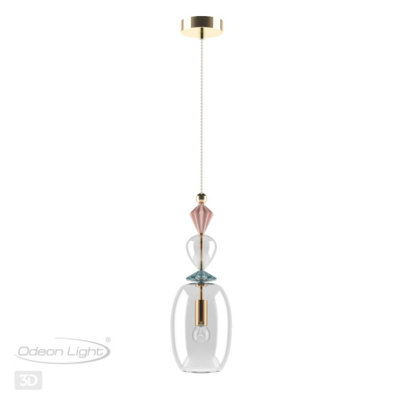Подвес E14 1*40W BIZET золото/разноцветн./керамика/стекло B ODEON LIGHT