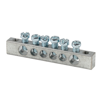 Шина PEN "ноль-земля" (6x9мм) 6 отв, цинк крепеж по краям EKF