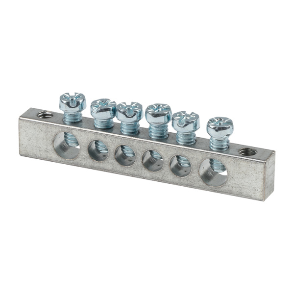 Шина PEN "ноль-земля" (6x9мм) 6 отв, цинк крепеж по краям EKF