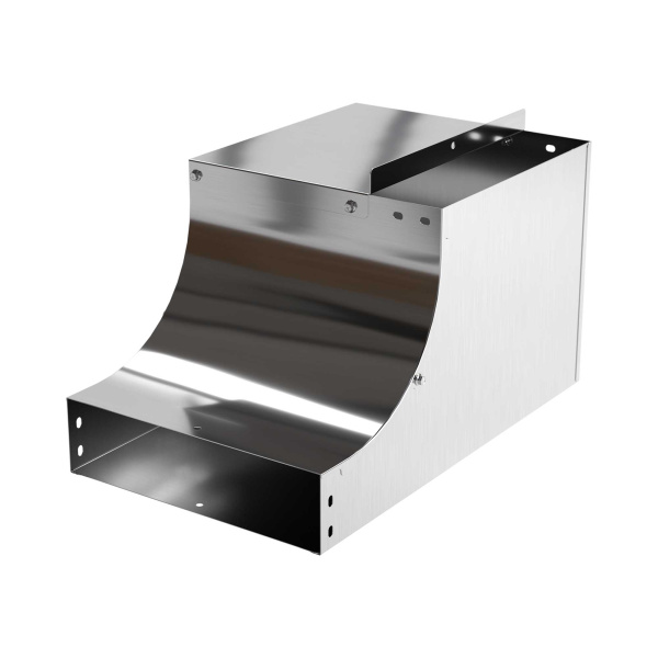 Угол CSSD 90 вертикальный внутренний переходник правосторонний осн.400 H100, нержавеющая сталь AISI 304, в комплекте с крепежнымиэлементами и соединит