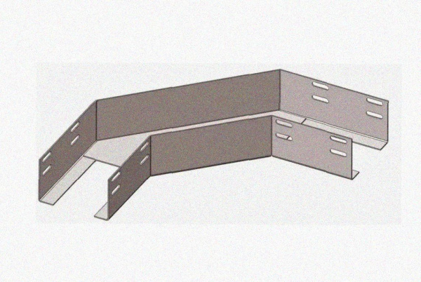 Лоток угловой перфорированный КГ 100х50-90 УТ1,5 поворот на 90, горячее цинкование, S1,5