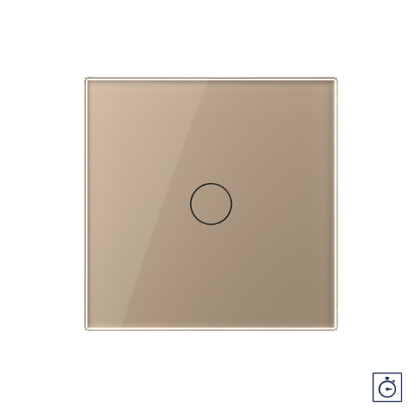 Сенсорный выключатель с таймером 1 клавиша 1 модуль Золотой Livolo