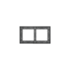 Рамка стеклянная Voltum S70 на 2 поста, (графит, стекло)