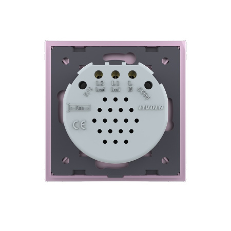 Сенсорный выключатель 2 клавиши 1 пост Розовый Livolo