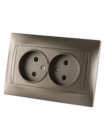 Розетка двойная 2П 10А 250В  бронза "Лама" TDM