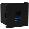 Donel USB зарядное устройство, 4.2A, 65W, Type A + C, 2 мод., черн. матовая (45х45мм)