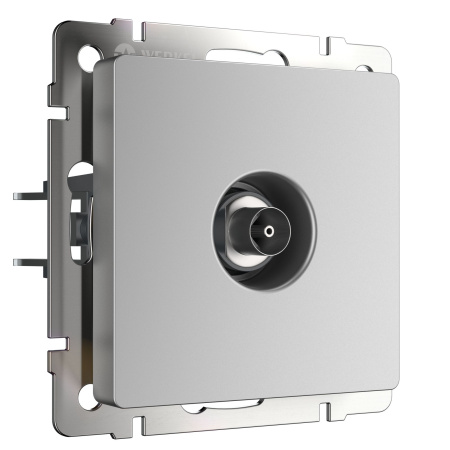 ТВ-розетка проходная (серебряный) СУ IP20 Werkel