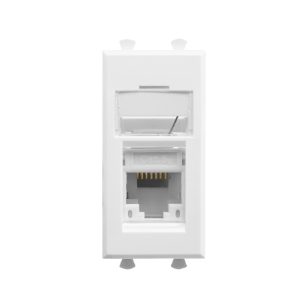 Компьютерная розетка RJ-45 модульная, кат.5е, "Avanti", "Белое облако", 1 модуль DKC