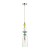 Подвес E14 1*40W 4893/1 BIZET хром/раноцветн./керамика/стекло ODEON LIGHT