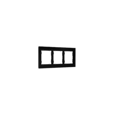 Рамка стеклянная Voltum S70 на 3 поста, (черный, стекло)