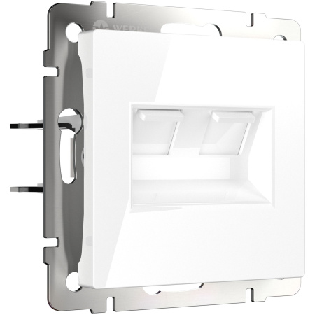 Встраиваемые механизмы розетка СУ 2-м Ethernet RJ-45 . Белый IP20 Werkel