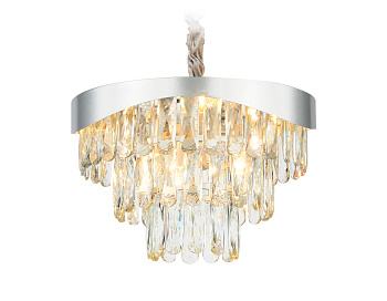 Подвесная люстра с хрусталем TR5080 SL/CL серебро/прозрачный E14/6 max 40W D400*1070 Ambrella Light