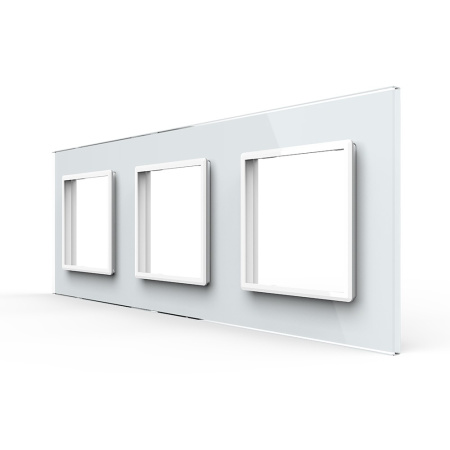 Рамка для розетки тройная белая Livolo