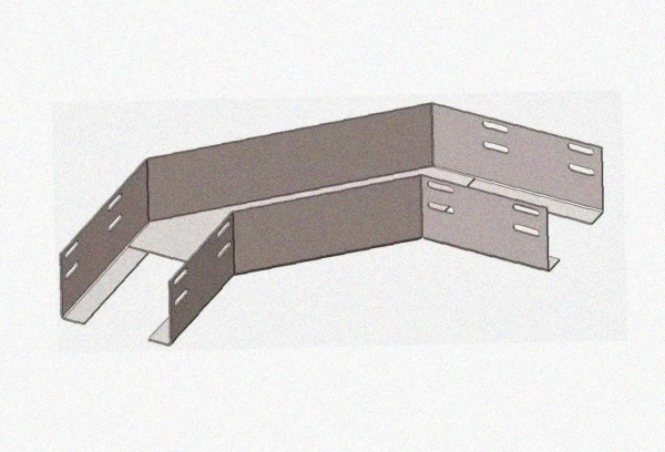 Лоток угловой замковый перфорированный КГЗ 300х85-90 УТ1,5 поворот на 90, горячее цинкование, S1,5
