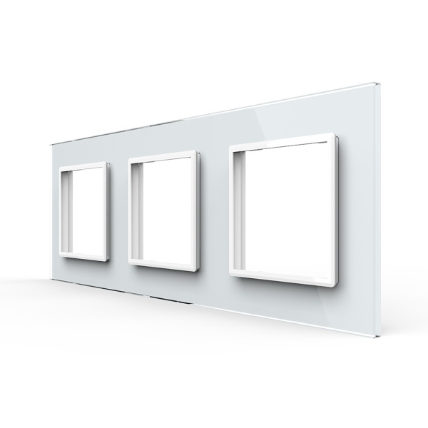 Рамка для розетки тройная белая Livolo