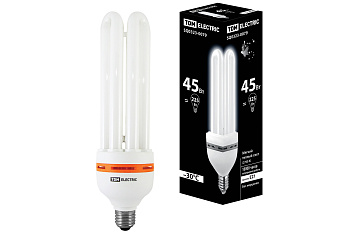 Лампа энергосберегающая КЛЛ-4U-45 Вт-2700 К–Е27 (72х235 мм) TDM Лампа энергосберегающая КЛЛ-4U-45 Вт-2700 К–Е27 (72х235 мм) TDM