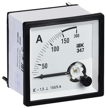 Амперметр аналоговый Э47 150/5А класс точности 1,5 96х96мм IEK Амперметр аналоговый Э47 150/5А класс точности 1,5 96х96мм IEK