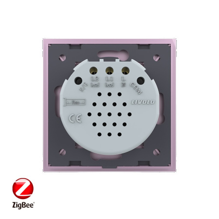 Сенсорный выключатель ZigBee (Wi-Fi) 2 клавиши 1 пост Розовый Livolo