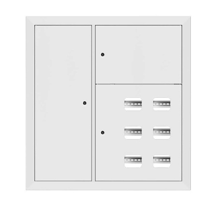 Щит этажный 6 кв, RAL9003 со слаботочным отсеком слева (1000х950х150) PROxima EKF