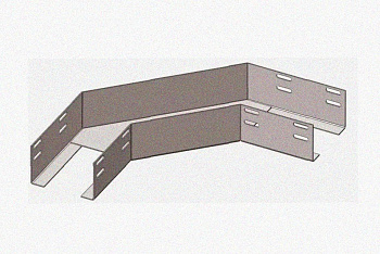 Лоток угловой замковый глухой КГЗГ 200х80-135 УТ1,5 поворот на 135, горячее цинкование, S1,5