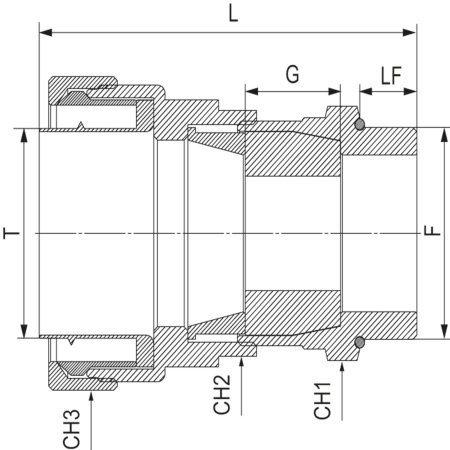 Взрывозащищенный кабельный ввод ANP под небронированный кабель в металлорукаве M25х1,5 D10,5-18мм, Dn26мм. Никелированная латунь.IP66/68 DKC