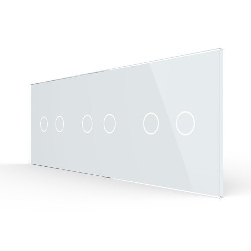 Панель для трех двухклавишных выключателей белая Livolo фото 5