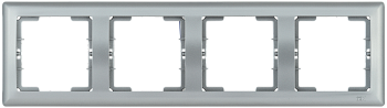 Рамка 4-местная горизонтальная РГ-4-БС BOLERO серебряный IEK
