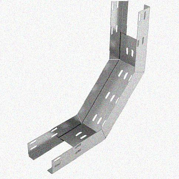 Лоток перфорированный КП 400х65-90 УХЛ1 для поворота трассы вверх на 90, горячее цинкование, S1,2