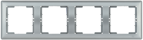 Рамка 4-местная горизонтальная РГ-4-БС BOLERO серебряный IEK