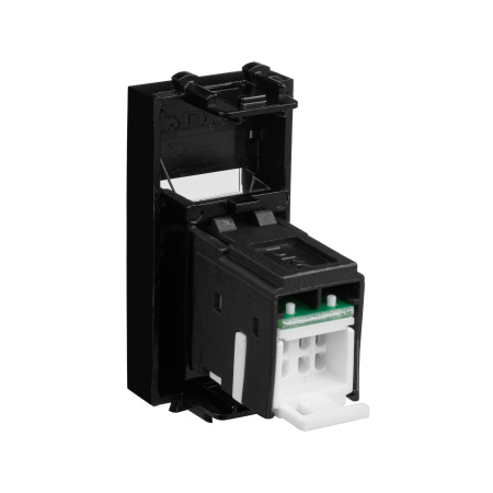 Компьютерная розетка RJ-45 модульная, кат.5е, "Avanti", "Черный квадрат", 1 модуль DKC
