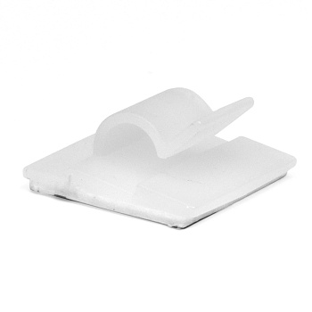 Клипса самоклеящаяся для кругл.кабеля диаметром 16мм, белая 25x25 DKC