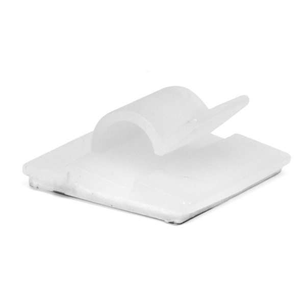 Клипса самоклеящаяся для кругл.кабеля диаметром 16мм, белая 25x25 DKC