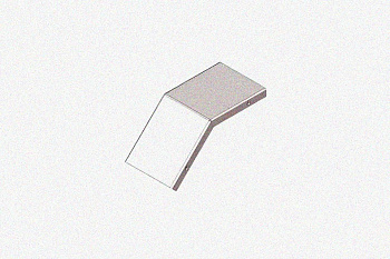 Крышка лотка замкового КЛСЗ 80х80-45 УТ1,5 для поворота трассы вниз на 45, оцинкованный лист, S0,8