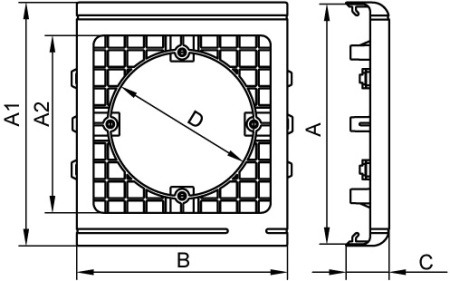 PDA-N 100 Рамка-суппорт для электроустановочных изделий 60х60 мм DKC